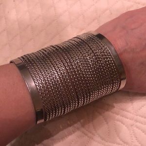 ⛓️Super cute romanesque wide bracelet framed layers of chain link cuff bracelet